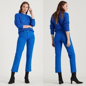 Lucky Brand Blue Corduroy Mid Rise Straight Jeans